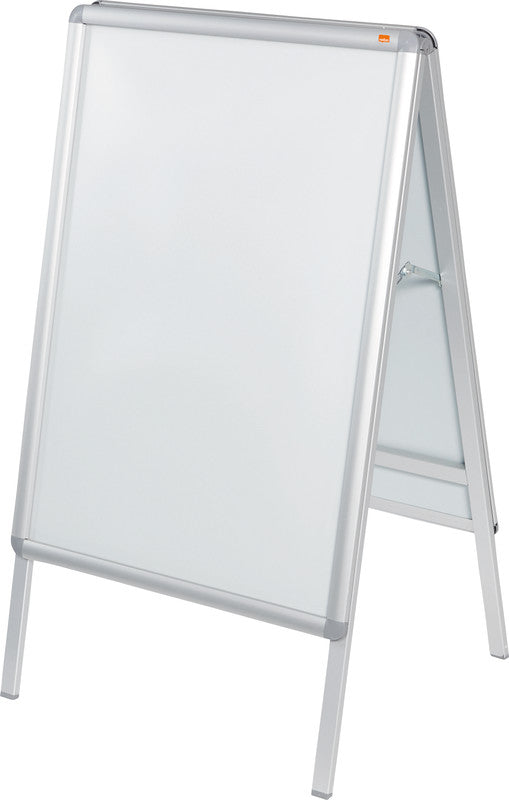 Nobo Plakatständer – für A1 hoch, silber, Metall/Kunststoff, 650 × 605 × 1105 mm