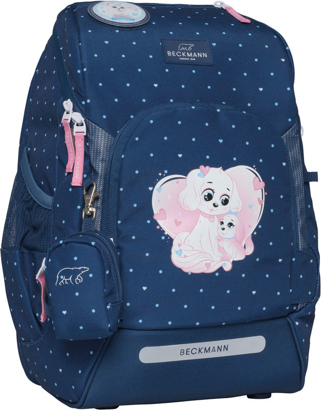 Beckmann Schulrucksack Active Air Flx – 6-teilig – Pet Friends Blau – 26×39×22 cm – recycelte Materialien