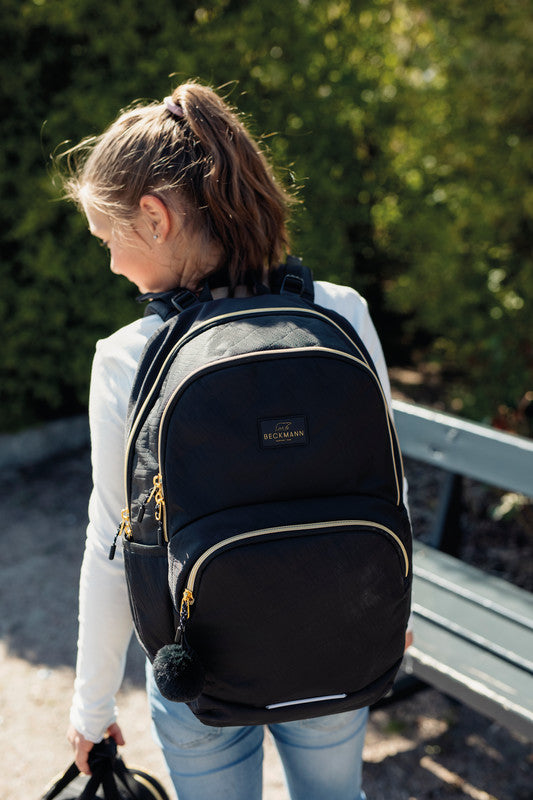 Beckmann Junior Sport Rucksack – Schwarz Gold – aus recycelten PET-Flaschen (rPET)