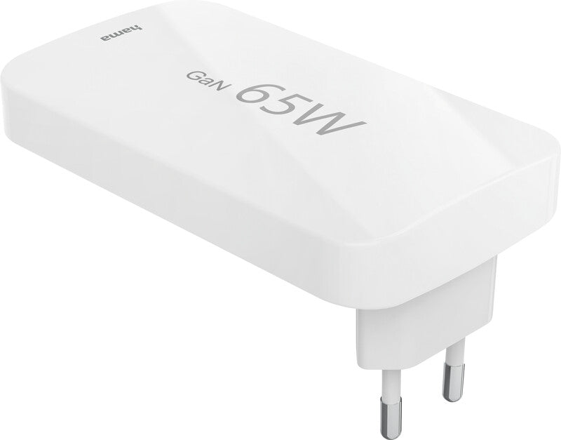 Hama 00201976 USB-Ladegerät 65 W – USB-C×2, USB-A×1 – PD, QC, GaN – für Laptop, Powerbank, Smartphone u. a.