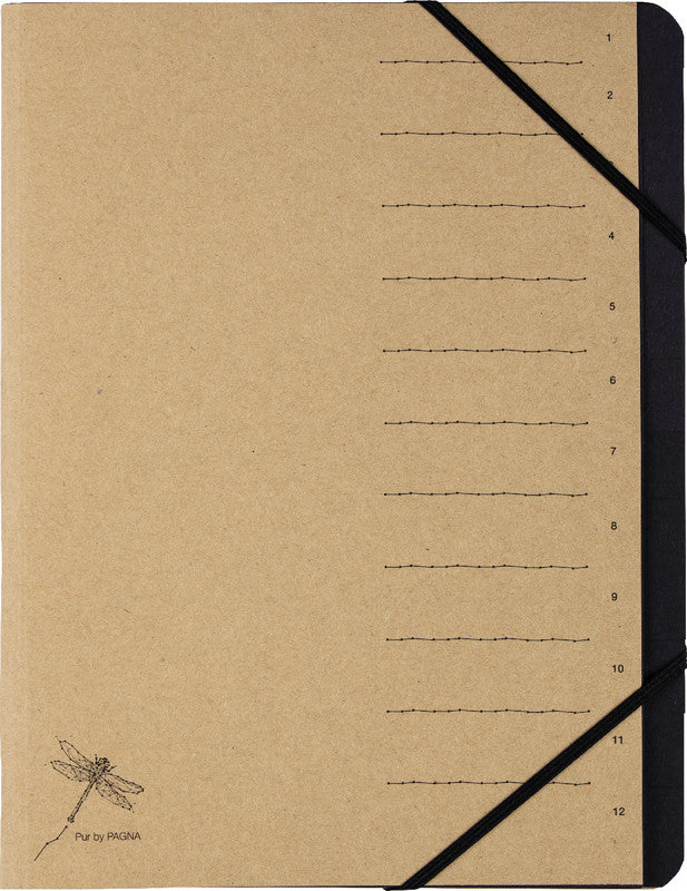 Pagna Sammelmappe für A4, Karton, Natur, mit Gummizug