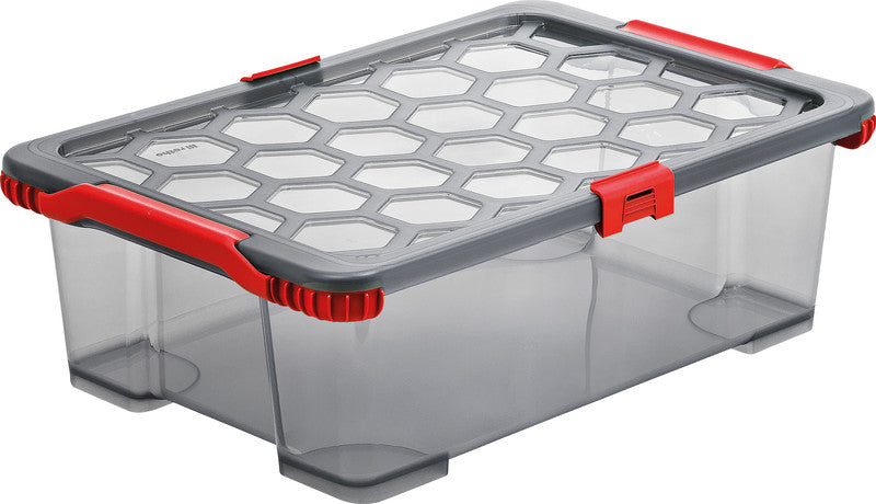 Rotho Aufbewahrungsbox Evo Total Protection – Kunststoff, Anthrazit, 59 × 18,5 × 39,5 cm