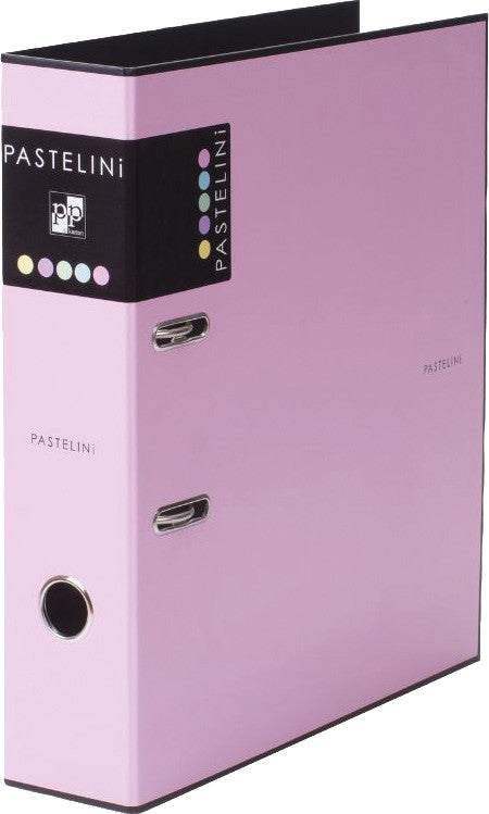 Pastelini Ordner – A4 hoch – 2-Ring Hebelmechanik, Rücken 70 mm – pink, mit Griffloch, mit Raumsparösen
