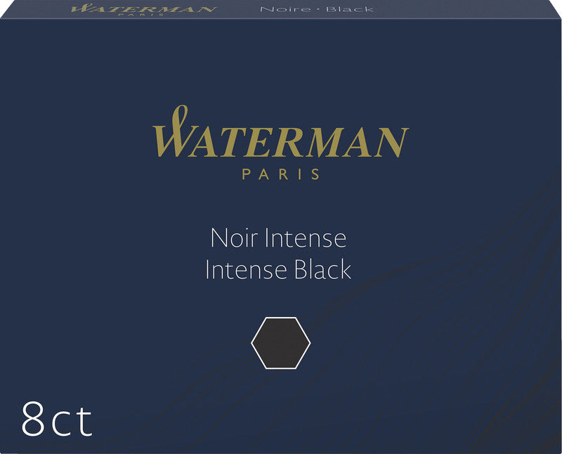 Waterman Tintenpatronen – schwarz, dokumentenecht, geruchsarm, 8 Stk.