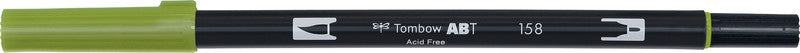 Tombow Brush Pen – dunkeloliv, Kunststoff, Pinselspitze, wasservermalbar, geruchsarm