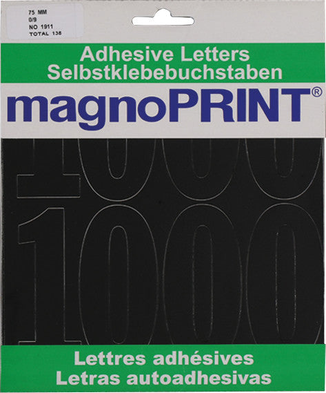 Magnoprint Schuletiketten – Motiv Zahlen 0-9 – 75×75 mm, Folie, permanent haftend
