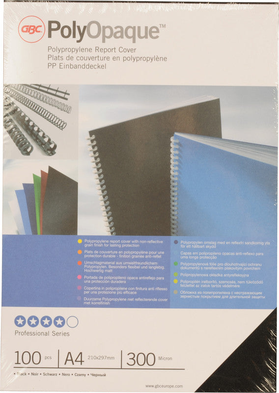GBC für A4 – schwarz, Kunststoff – 100 Stk.