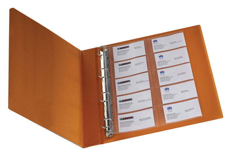 Connect Sichtmappe – Transparent, Kunststoff, für Visitenkarten 86 × 56 mm, 10er-Pack