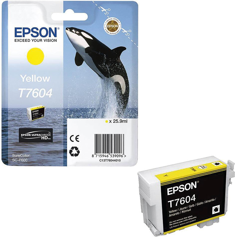 Epson Tintenpatrone T7604, Gelb, 25,9 ml