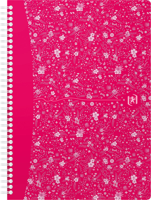 Oxford Collegeblock, Spiralbindung, Softcover, 60 Blatt, perforiert, 90 g/m² – floral, für SCRIBZEE App