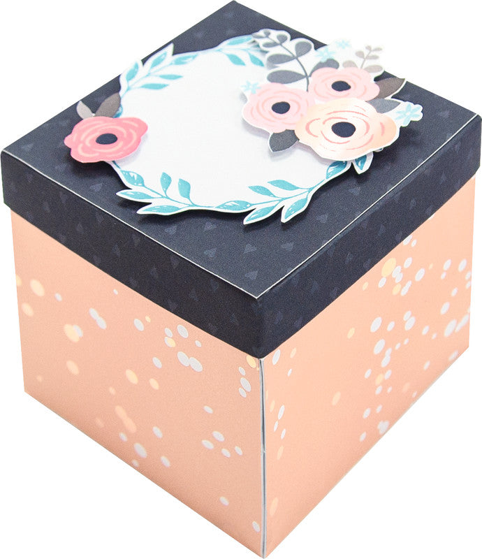 Folia Geschenkbox – Romantik – Bastelset – zum Basteln – 75 × 75 × 75 mm