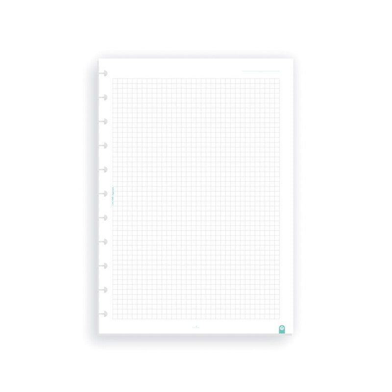 Carchivo Notizbuch-Einlagen A4, kariert, spezielle Perforierung, 100 g/m², für Spiralbuch Ingeniox – 50 Blatt