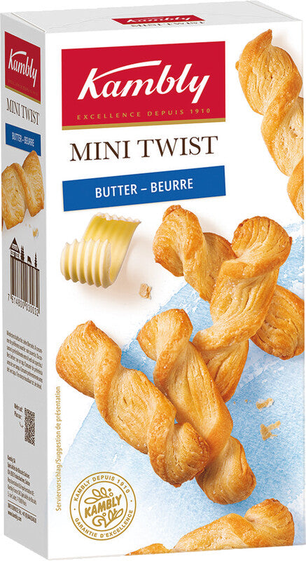 Kambly Gebäck – Salzgebäck Mini-Twist, Butter, Schachtel, 100 g