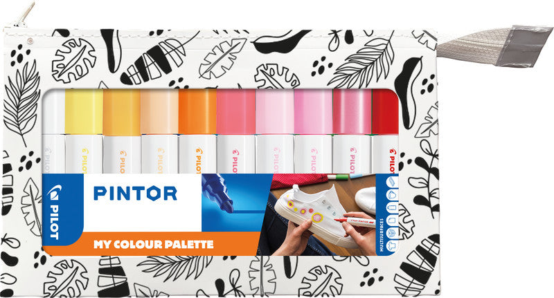Pilot Pigment-Marker Pintor – Rundspitze 1,5-2,2 mm – Sortiert – 10er-Set – Für dunkle Oberflächen geeignet