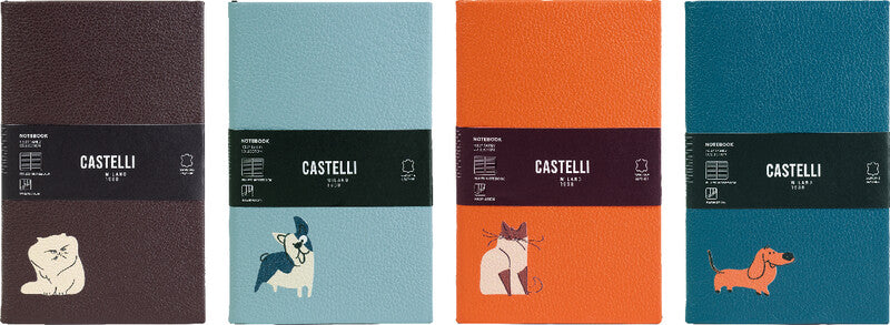 Castelli Notizbuch – A5 – 192 Seiten – 80 g/m² – gebunden, Lesezeichen, nummerierte Seiten, mehrfarbig