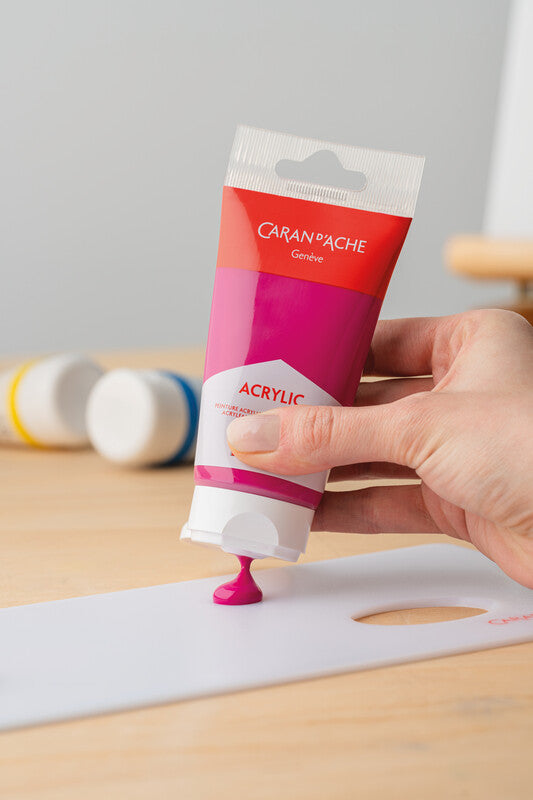 Caran d-Ache Caran d'Ache Acrylfarbe – Magenta – 80 ml (Tube) – für Leinwand, Papier, Holz