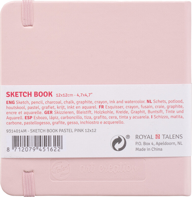 Talens Art Creation – Skizzenbuch, 12 × 12 cm, 140 g/m², 160 Seiten, mit Gummiband, Hardcover, säurefrei
