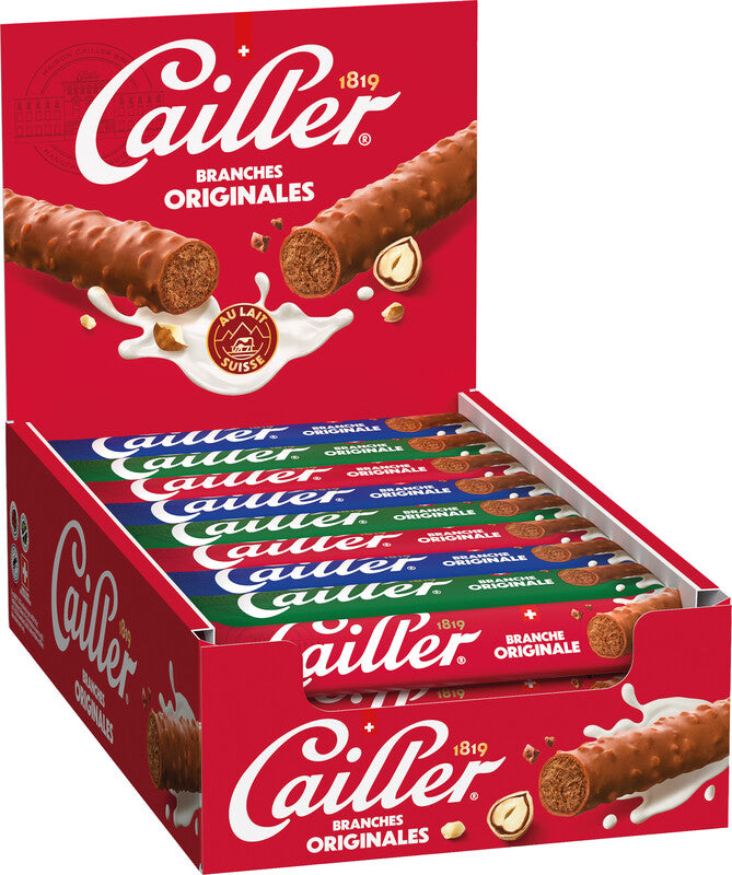 Cailler Branches Original Schokoladenriegel – Haselnuss, Milch, 44 × 46 g (2,024 kg)
