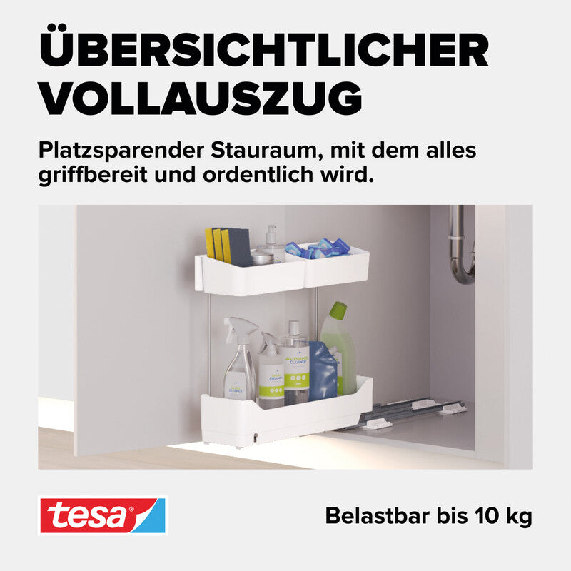TESA Schubladenauszug – Metall/ABS-Kunststoff, Weiss, 48,5 × 44 × 21 cm