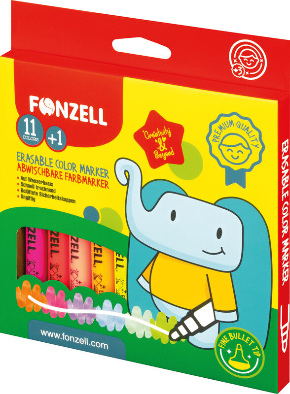 Fonzell Marker, Strichbreite 5 mm, 11 Farben, 12 Stk.