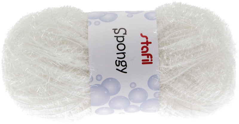Stafil Schwammgarn, Polyester, Weiss, zum Stricken, Nadelstärke 4 mm