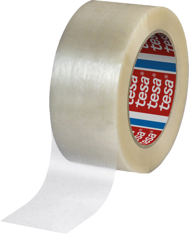 TESA Verpackungsband – permanent, glatt, PCR PET, 50 mm × 132 m, transparent