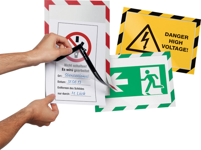 Durable DURAFRAME Sicherheits-Magnetrahmen – A4 – grün/weiss – 2er-Pack