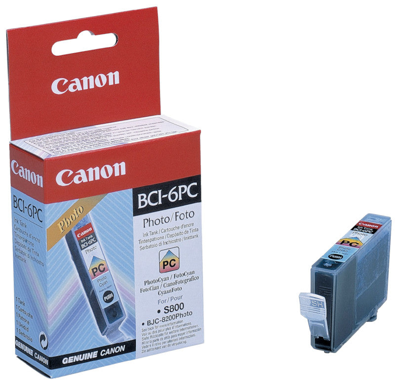Canon Tintenpatrone BCI-6PC, Fotozyan, 280 Seiten – für Tintenstrahldrucker/Multifunktionsgeräte