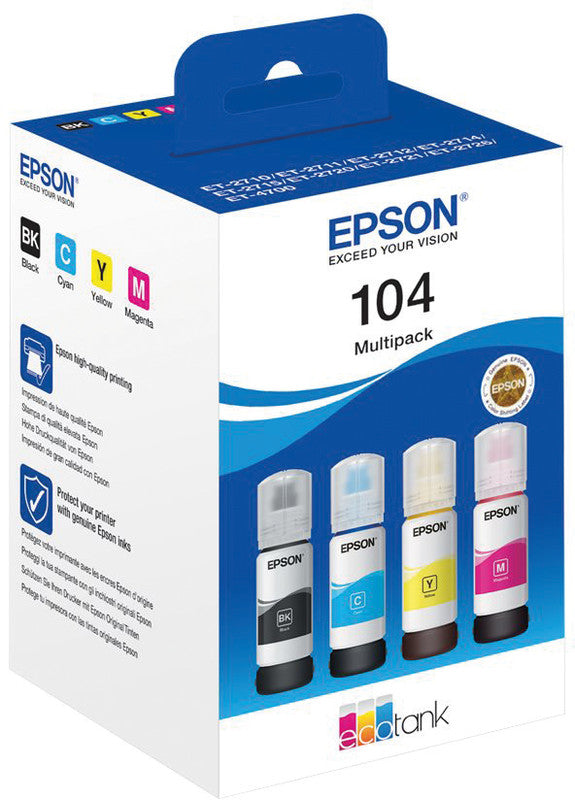 Epson Tintenpatronen-Multipack 104, CMYK, 4er-Pack