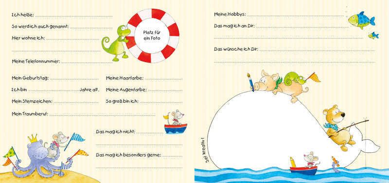 Grätz Verlag Meine liebsten Freunde Freundebuch – 170 × 160 mm – 96 Seiten – Deutsch, gebunden, Meer