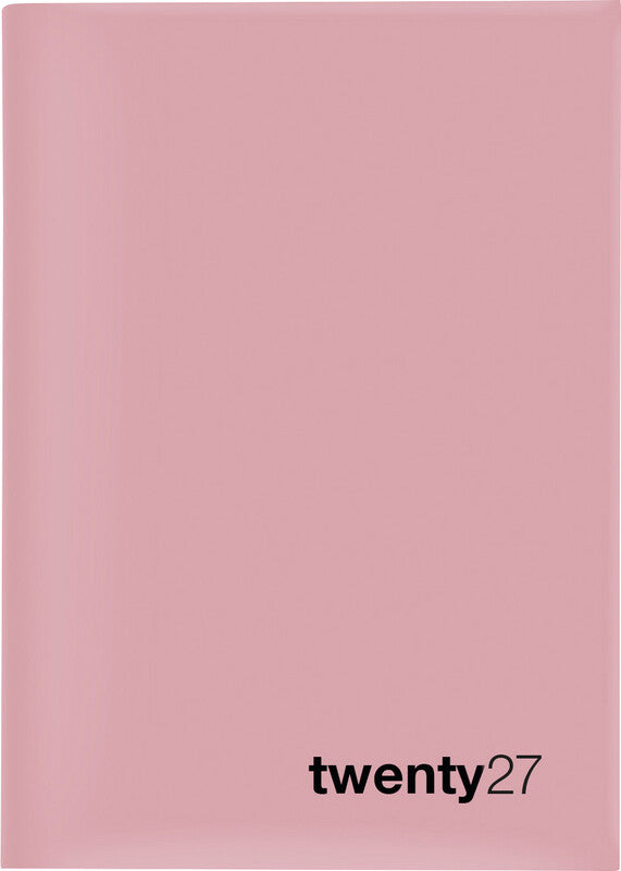 Biella Bunte Agenda – 1 Tag pro Seite, gebunden, 14,5 × 20,5 cm, 2027, ½-Stunden-Takt, Rosa, FSC