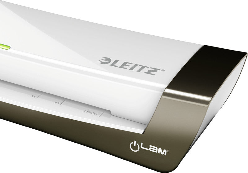 Leitz iLAM Office 1 Laminiergerät A4 – 2-Rollen, 80–125 µm, 1 Min. Aufheizzeit, 400 mm/min, Silber