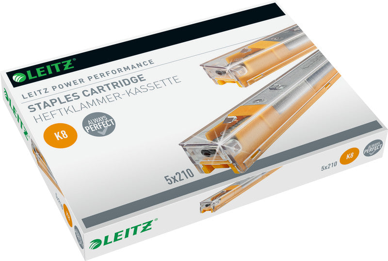Leitz Heftklammernkassette – für Leitz 5551, 5550 – 8 mm, 40 Blatt – silber, Metall – 1050 Stk.