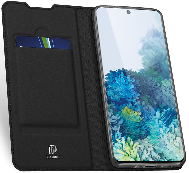 Dux Ducis Booklet-Hülle – für Samsung Galaxy S20 – schwarz – Kunstleder – mit Kartenfach, Magnetverschluss
