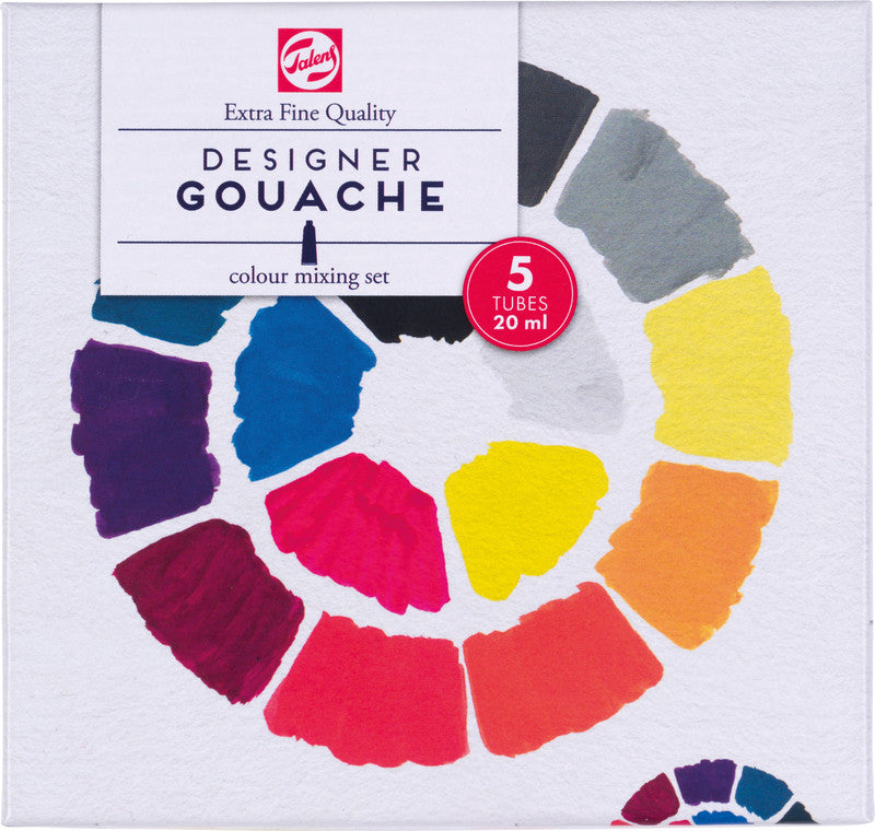 Talens Gouache – Set – 5 Farben, 5 × 20 ml, inkl. Deckweiss