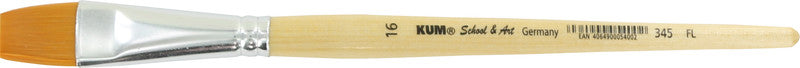 Kum Pinsel – braun, Synthetikhaare, flach, Birkenstiel, Aluminiumzwinge, Grösse 16