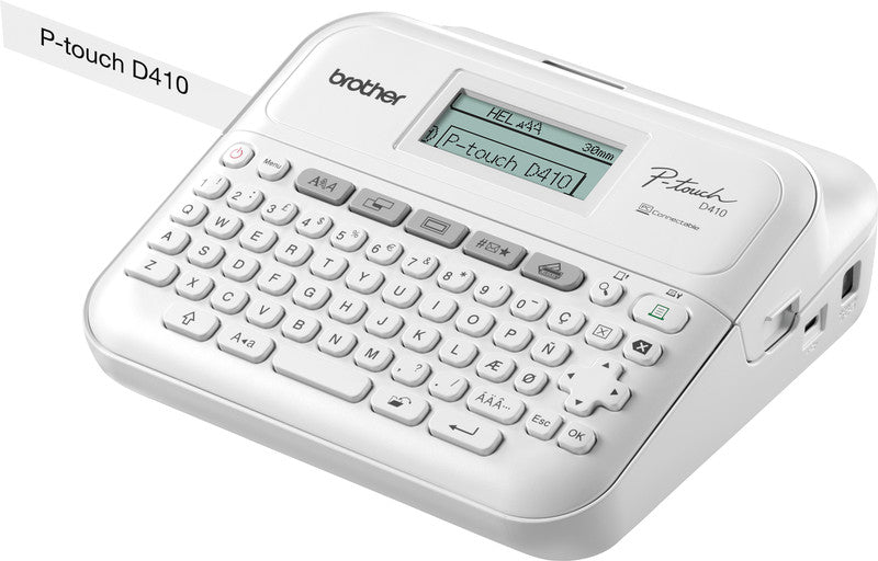 Brother P-touch PT-D410 – Beschriftungsgerät, für TZe-Bänder 3,5–18 mm, 20 mm/s, 180 dpi