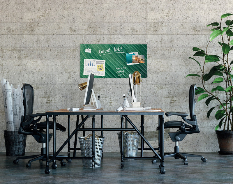 Sigel Whiteboard – 91 × 46 cm, Glas (matt), magnetisch, Wandmontage, inkl. Magnete, Montagesatz