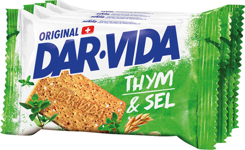 DAR-VIDA Crackers – Thymian & Salz, 4 × 46 g (184 g)
