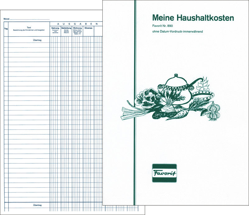 Favorit Formularblock – Meine Haushaltkosten, Deutsch, 24 Blatt, A4