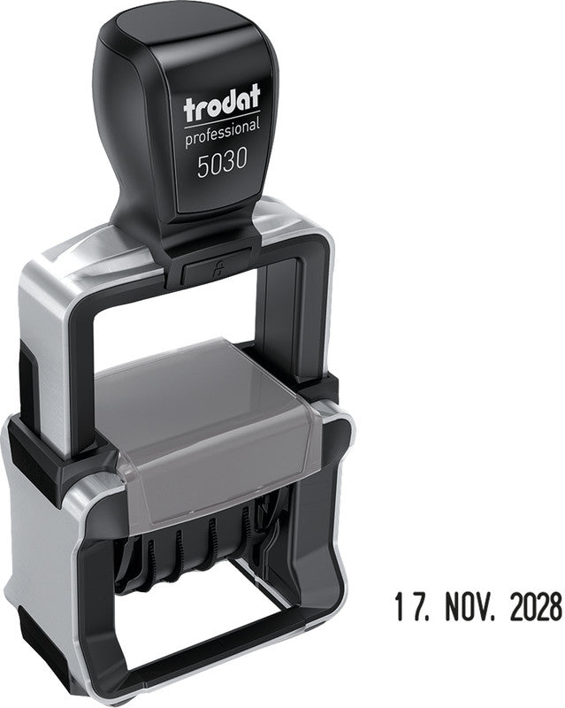 Trodat Motivstempel – Motiv: Datum, Metall, Deutsch