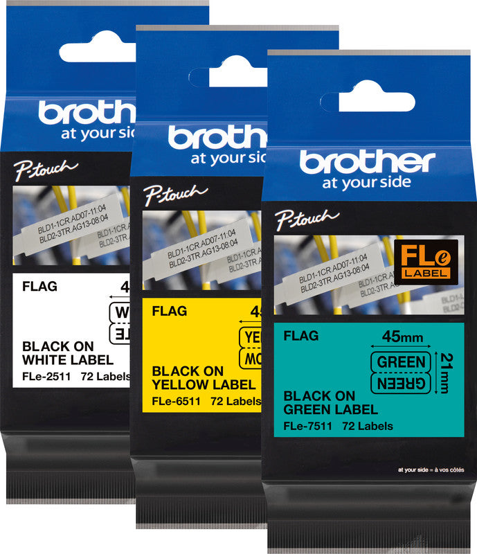 Brother Schriftband – 21 mm × 3,2 m, weiss, schwarz