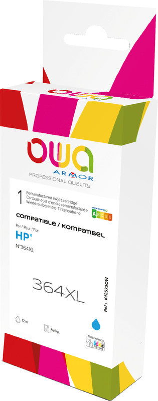 Owa Tintenpatrone 364XL, cyan, 12 ml, kompatibel – für HP