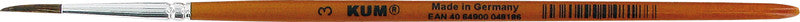 Kum Aquarellpinsel – Braun, Holz, Länge 132 mm, Grösse 3, Ponyhaar