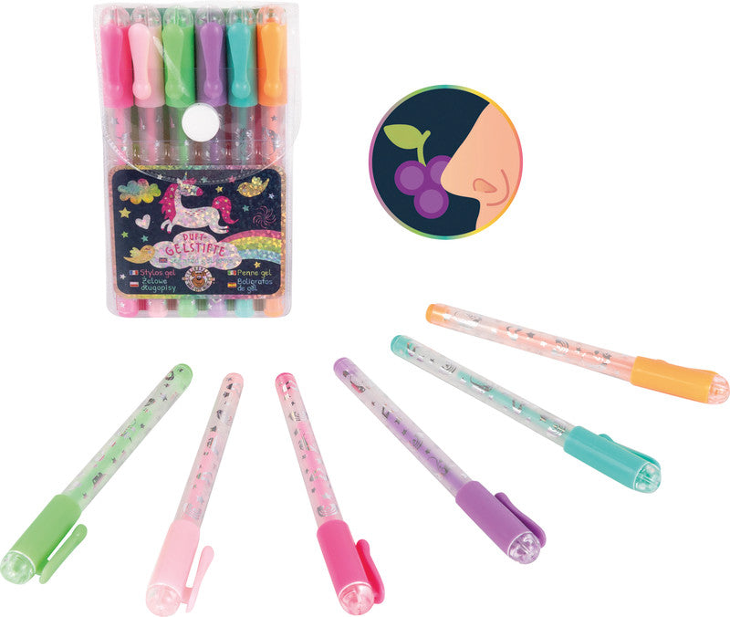 Trendhaus Dreamland Gelschreiber 6er Etui – 6 Farben, 1 mm, für dunkles Papier, Kappe