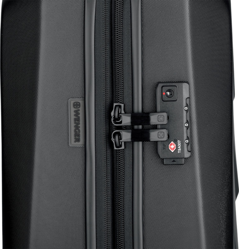 Wenger/SwissGear Wenger Trolley Prymo Handgepäck – 36 l, Hartschale PC/ABS, 4 Doppelrollen, mit TSA, schwarz, 40 × 55 × 20 cm