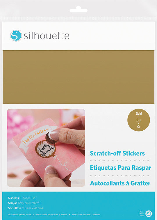 Silhouette Stickerpapier – für Silhouette Schneideplotter – 215 × 280 mm – Gold – 5 Blatt