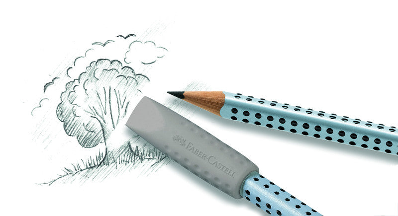 Faber-Castell Ersatzradierer – für Bleistifte – 2er-Pack – Kunststoff, sortiert – 10 × 40 × 10 mm