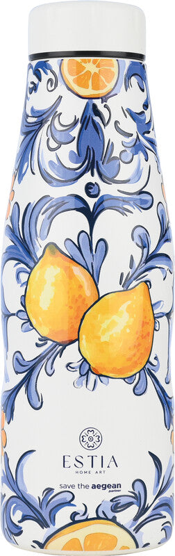Estia Trinkflasche – 5 dl – Edelstahl, isoliert, Schraubverschluss – Amalfi Coast