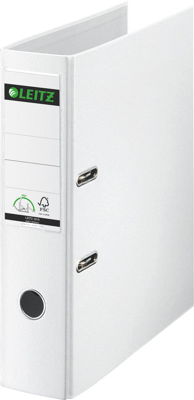 Leitz Ordner 180° Swiss Edition – A4 hoch – 2-Ring Hebelmechanik, Rücken 80 mm – weiss, mit Griffloch, FSC